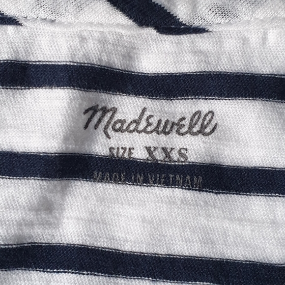 Madewell black white stripe tshirt short sleeves Size XXS - Picture 3 of 7